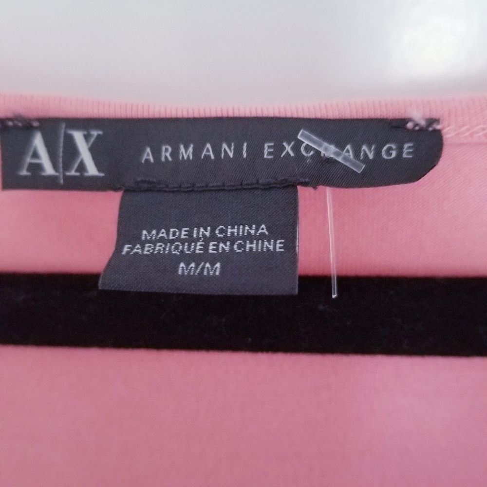 Women's Armani Exchange Short Sleeve Top in Pink Size M - Picture 3 of 3